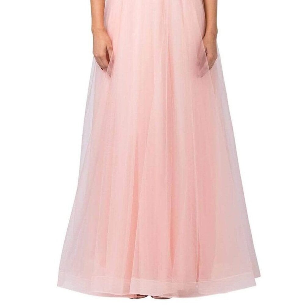 SALE NWT Dancing Queen 2520 Prom Dress Peach in Size L - Picture 2 of 4